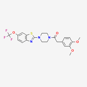 molecular formula C22H22F3N3O4S B2723513 2-(3,4-Dimethoxyphenyl)-1-(4-(6-(trifluoromethoxy)benzo[d]thiazol-2-yl)piperazin-1-yl)ethanone CAS No. 1207034-00-1