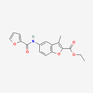 molecular formula C17H15NO5 B2723519 Ethyl 5-(furan-2-carboxamido)-3-methylbenzofuran-2-carboxylate CAS No. 923122-97-8