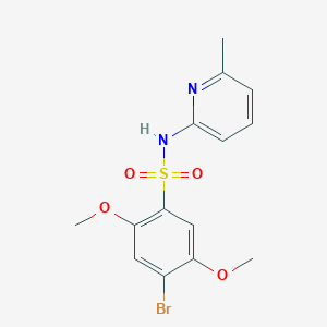 molecular formula C14H15BrN2O4S B272352 4-bromo-2,5-dimethoxy-N-(6-methylpyridin-2-yl)benzenesulfonamide 