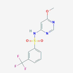molecular formula C12H10F3N3O3S B2723560 N-(6-methoxypyrimidin-4-yl)-3-(trifluoromethyl)benzenesulfonamide CAS No. 1396859-99-6