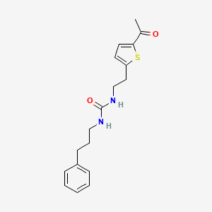 molecular formula C18H22N2O2S B2723565 1-(2-(5-乙酰硫代噻吩-2-基)乙基)-3-(3-苯基丙基)脲 CAS No. 2034596-99-9