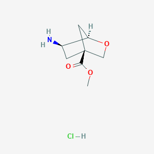 molecular formula C8H14ClNO3 B2723568 Methyl (1R,4S,6R)-6-amino-2-oxabicyclo[2.2.1]heptane-4-carboxylate;hydrochloride CAS No. 2490344-73-3