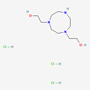 molecular formula C10H26Cl3N3O2 B2723571 2-[4-(2-Hydroxyethyl)-1,4,7-triazonan-1-yl]ethan-1-ol trihydrochloride CAS No. 1955523-83-7