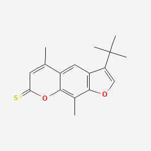 molecular formula C17H18O2S B2723574 3-tert-butyl-5,9-dimethyl-7H-furo[3,2-g]chromene-7-thione CAS No. 951955-14-9
