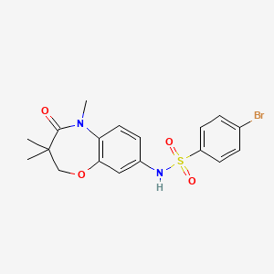 molecular formula C18H19BrN2O4S B2723594 4-bromo-N-(3,3,5-trimethyl-4-oxo-2,3,4,5-tetrahydrobenzo[b][1,4]oxazepin-8-yl)benzenesulfonamide CAS No. 922040-95-7