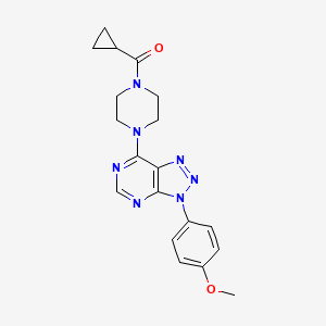 molecular formula C19H21N7O2 B2723596 环丙基(4-(3-(4-甲氧基苯基)-3H-[1,2,3]三唑[4,5-d]嘧啶-7-基)哌嗪-1-基)甲酮 CAS No. 920371-78-4