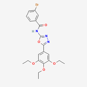 molecular formula C21H22BrN3O5 B2723601 3-bromo-N-[5-(3,4,5-triethoxyphenyl)-1,3,4-oxadiazol-2-yl]benzamide CAS No. 891124-53-1
