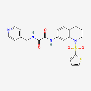 molecular formula C21H20N4O4S2 B2723610 N1-(pyridin-4-ylmethyl)-N2-(1-(thiophen-2-ylsulfonyl)-1,2,3,4-tetrahydroquinolin-7-yl)oxalamide CAS No. 898448-29-8