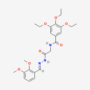 molecular formula C24H31N3O7 B2723617 (E)-N-(2-(2-(2,3-dimethoxybenzylidene)hydrazinyl)-2-oxoethyl)-3,4,5-triethoxybenzamide CAS No. 391893-38-2