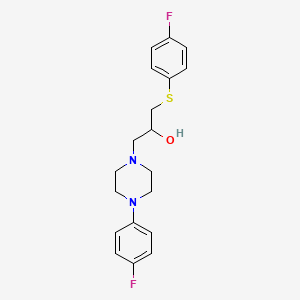 molecular formula C19H22F2N2OS B2723620 1-[4-(4-Fluorophenyl)piperazino]-3-[(4-fluorophenyl)sulfanyl]-2-propanol CAS No. 338421-74-2