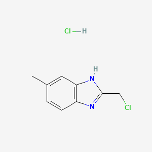 molecular formula C9H10Cl2N2 B2723624 2-(Chloromethyl)-6-methyl-1H-benzimidazole hydrochloride CAS No. 93905-64-7