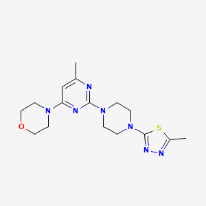 molecular formula C16H23N7OS B2723630 4-[6-Methyl-2-[4-(5-methyl-1,3,4-thiadiazol-2-yl)piperazin-1-yl]pyrimidin-4-yl]morpholine CAS No. 2415571-78-5