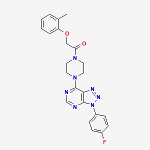 molecular formula C23H22FN7O2 B2723632 1-(4-(3-(4-fluorophenyl)-3H-[1,2,3]triazolo[4,5-d]pyrimidin-7-yl)piperazin-1-yl)-2-(o-tolyloxy)ethanone CAS No. 920365-71-5