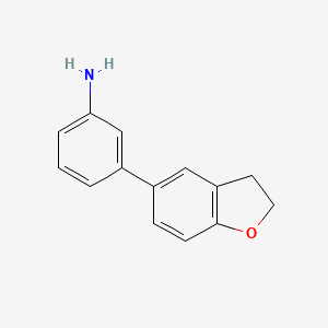 molecular formula C14H13NO B2723633 3-(2,3-Dihydro-1-benzofuran-5-yl)aniline CAS No. 893637-27-9
