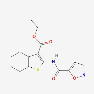 molecular formula C15H16N2O4S B2723637 Ethyl 2-(isoxazole-5-carboxamido)-4,5,6,7-tetrahydrobenzo[b]thiophene-3-carboxylate CAS No. 919860-71-2