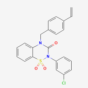 molecular formula C22H17ClN2O3S B2723643 2-(3-chlorophenyl)-4-(4-vinylbenzyl)-2H-1,2,4-benzothiadiazin-3(4H)-one 1,1-dioxide CAS No. 896703-36-9