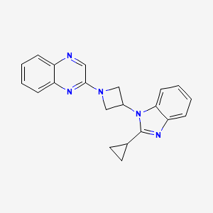 molecular formula C21H19N5 B2723644 2-[3-(2-Cyclopropylbenzimidazol-1-yl)azetidin-1-yl]quinoxaline CAS No. 2380187-33-5