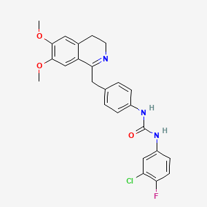 molecular formula C25H23ClFN3O3 B2723646 1-(3-氯-4-氟苯基)-3-(4-[(6,7-二甲氧基-3,4-二氢异喹啉-1-基)甲基]苯基)脲 CAS No. 1119392-08-3