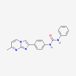 molecular formula C20H17N5O B2723649 1-(4-(7-甲基咪唑[1,2-a]嘧啶-2-基)苯基)-3-苯基脲 CAS No. 923157-58-8