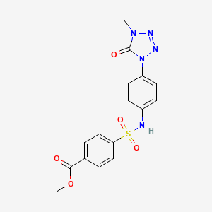 molecular formula C16H15N5O5S B2723665 methyl 4-(N-(4-(4-methyl-5-oxo-4,5-dihydro-1H-tetrazol-1-yl)phenyl)sulfamoyl)benzoate CAS No. 1396880-91-3