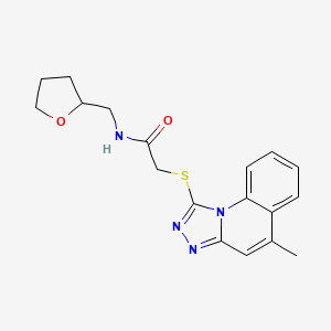 molecular formula C18H20N4O2S B2723679 2-[(5-甲基-[1,2,4]三唑并[4,3-a]喹啉-1-基)硫代]-N-(氧杂环戊烷-2-基甲基)乙酰胺 CAS No. 484680-48-0