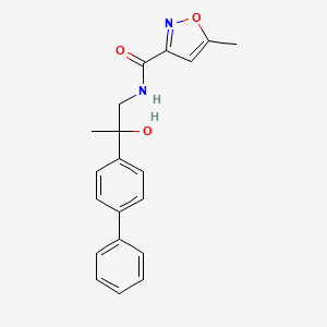 molecular formula C20H20N2O3 B2723682 N-(2-([1,1'-biphenyl]-4-yl)-2-hydroxypropyl)-5-methylisoxazole-3-carboxamide CAS No. 1396768-94-7