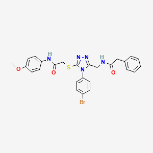 molecular formula C26H24BrN5O3S B2723696 N-((4-(4-bromophenyl)-5-((2-((4-methoxyphenyl)amino)-2-oxoethyl)thio)-4H-1,2,4-triazol-3-yl)methyl)-2-phenylacetamide CAS No. 391949-82-9