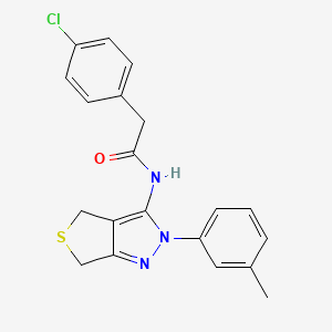 molecular formula C20H18ClN3OS B2723705 2-(4-氯苯基)-N-[2-(3-甲基苯基)-4,6-二氢噻吩[3,4-c]嘧啶-3-基]乙酰胺 CAS No. 893947-24-5