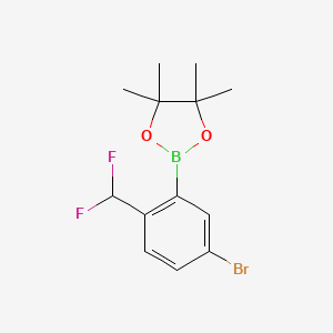 molecular formula C13H16BBrF2O2 B2723712 5-Bromo-2-(difluoromethyl)phenylboronic acid pinacol ester CAS No. 2377608-23-4