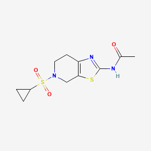 molecular formula C11H15N3O3S2 B2723719 N-(5-(环丙基磺酰)-4,5,6,7-四氢噻唑并[5,4-c]吡啶-2-基)乙酰胺 CAS No. 1448052-39-8