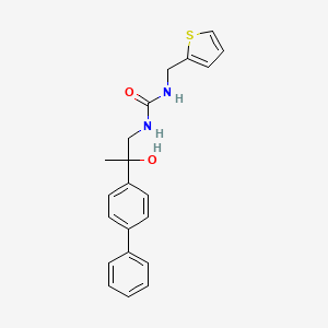molecular formula C21H22N2O2S B2723720 1-(2-([1,1'-联苯]-4-基)-2-羟基丙基)-3-(噻吩-2-基甲基)脲 CAS No. 1396884-45-9