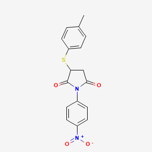 B2723727 3-(4-Methylphenylthio)-1-(4-nitrophenyl)azolidine-2,5-dione CAS No. 306732-17-2