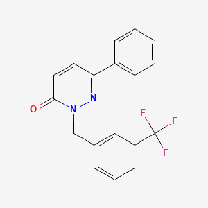 B2723729 6-Phenyl-2-[[3-(trifluoromethyl)phenyl]methyl]pyridazin-3-one CAS No. 922945-00-4