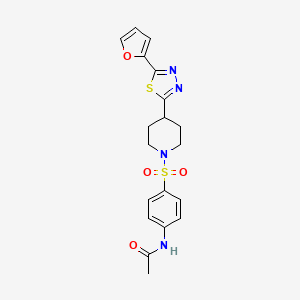 molecular formula C19H20N4O4S2 B2723734 N-(4-((4-(5-(呋喃-2-基)-1,3,4-噻二唑-2-基)哌啶-1-基)磺酰)苯基)乙酰胺 CAS No. 1105209-22-0
