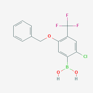 molecular formula C14H11BClF3O3 B2723737 5-(苄氧基)-2-氯-4-(三氟甲基)苯硼酸 CAS No. 2377608-74-5