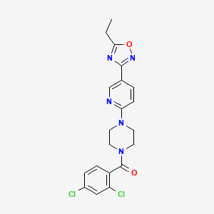molecular formula C20H19Cl2N5O2 B2723744 (2,4-二氯苯基)(4-(5-(5-乙基-1,2,4-噁二唑-3-基)吡啶-2-基)哌嗪-1-基)甲酮 CAS No. 1235002-20-6