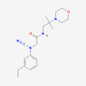 B2723746 2-[cyano(3-ethylphenyl)amino]-N-[2-methyl-2-(morpholin-4-yl)propyl]acetamide CAS No. 1444585-02-7