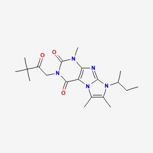 B2723747 6-Butan-2-yl-2-(3,3-dimethyl-2-oxobutyl)-4,7,8-trimethylpurino[7,8-a]imidazole-1,3-dione CAS No. 919031-13-3