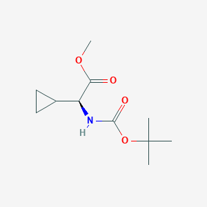 B2723749 methyl (2S)-2-{[(tert-butoxy)carbonyl]amino}-2-cyclopropylacetate CAS No. 1449295-52-6