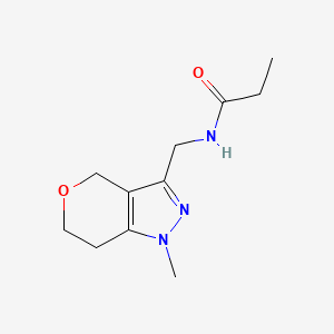 B2723752 N-((1-methyl-1,4,6,7-tetrahydropyrano[4,3-c]pyrazol-3-yl)methyl)propionamide CAS No. 1797307-95-9