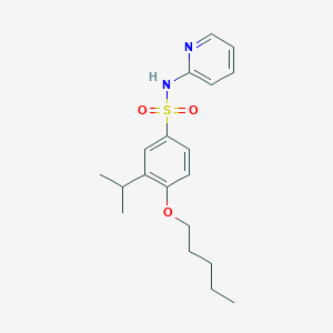 molecular formula C19H26N2O3S B272376 3-isopropyl-4-(pentyloxy)-N-(2-pyridinyl)benzenesulfonamide 