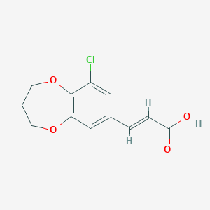 molecular formula C12H11ClO4 B2723765 (2E)-3-(9-chloro-3,4-dihydro-2H-1,5-benzodioxepin-7-yl)acrylic acid CAS No. 854357-33-8