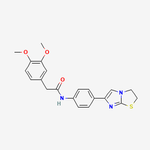 molecular formula C21H21N3O3S B2723769 N-(4-(2,3-dihydroimidazo[2,1-b]thiazol-6-yl)phenyl)-2-(3,4-dimethoxyphenyl)acetamide CAS No. 887219-18-3