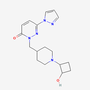 molecular formula C17H23N5O2 B2723778 2-{[1-(2-羟基环丁基)哌啶-4-基甲基}-6-(1H-吡唑-1-基)-2,3-二氢吡啶并-3-酮 CAS No. 2196212-90-3