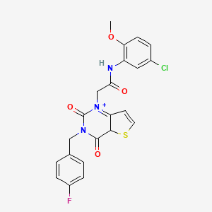 molecular formula C22H17ClFN3O4S B2723785 N-(5-氯-2-甲氧基苯基)-2-{3-[(4-氟苯基)甲基]-2,4-二氧代-1H,2H,3H,4H-噻吩[3,2-d]嘧啶-1-基}乙酰胺 CAS No. 1252845-91-2