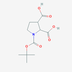 molecular formula C11H17NO6 B2723788 1-(Tert-butoxycarbonyl)pyrrolidine-2,3-dicarboxylic acid CAS No. 1706428-51-4