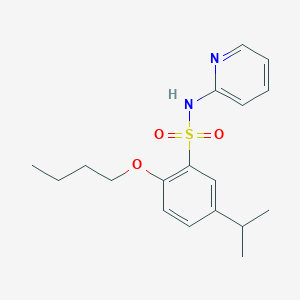 molecular formula C18H24N2O3S B272379 2-butoxy-5-isopropyl-N-(2-pyridinyl)benzenesulfonamide 