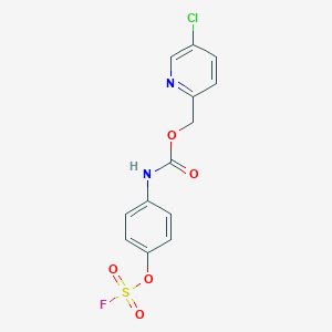 molecular formula C13H10ClFN2O5S B2723797 (5-Chloropyridin-2-yl)methyl N-(4-fluorosulfonyloxyphenyl)carbamate CAS No. 2411312-20-2