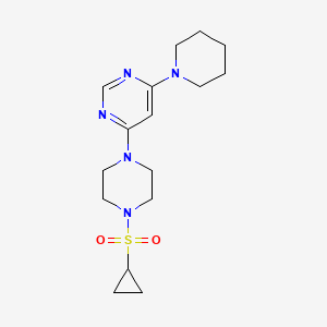 molecular formula C16H25N5O2S B2723800 4-(4-(Cyclopropylsulfonyl)piperazin-1-yl)-6-(piperidin-1-yl)pyrimidine CAS No. 1210694-03-3