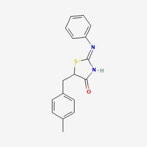molecular formula C17H16N2OS B2723806 (E)-5-(4-甲基苯基)-2-(苯基亚亚硫酰胺基)噻唑烷-4-酮 CAS No. 219554-75-3